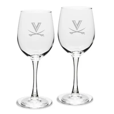 Virginia Cavaliers 2-Piece 12oz. Traditional White Wine Glass Set