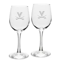 Virginia Cavaliers 2-Piece 12oz. Traditional White Wine Glass Set