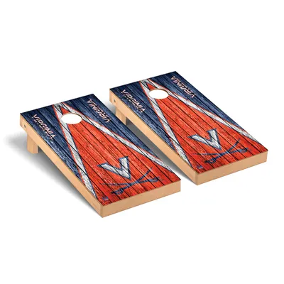 Virginia Cavaliers 2' x 4' Weathered Triangle Cornhole Board Set