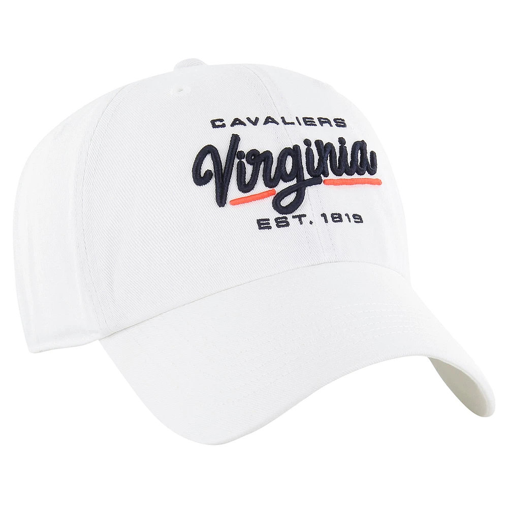 Casquette ajustable Sidney Clean Up '47 White Virginia Cavaliers pour femmes