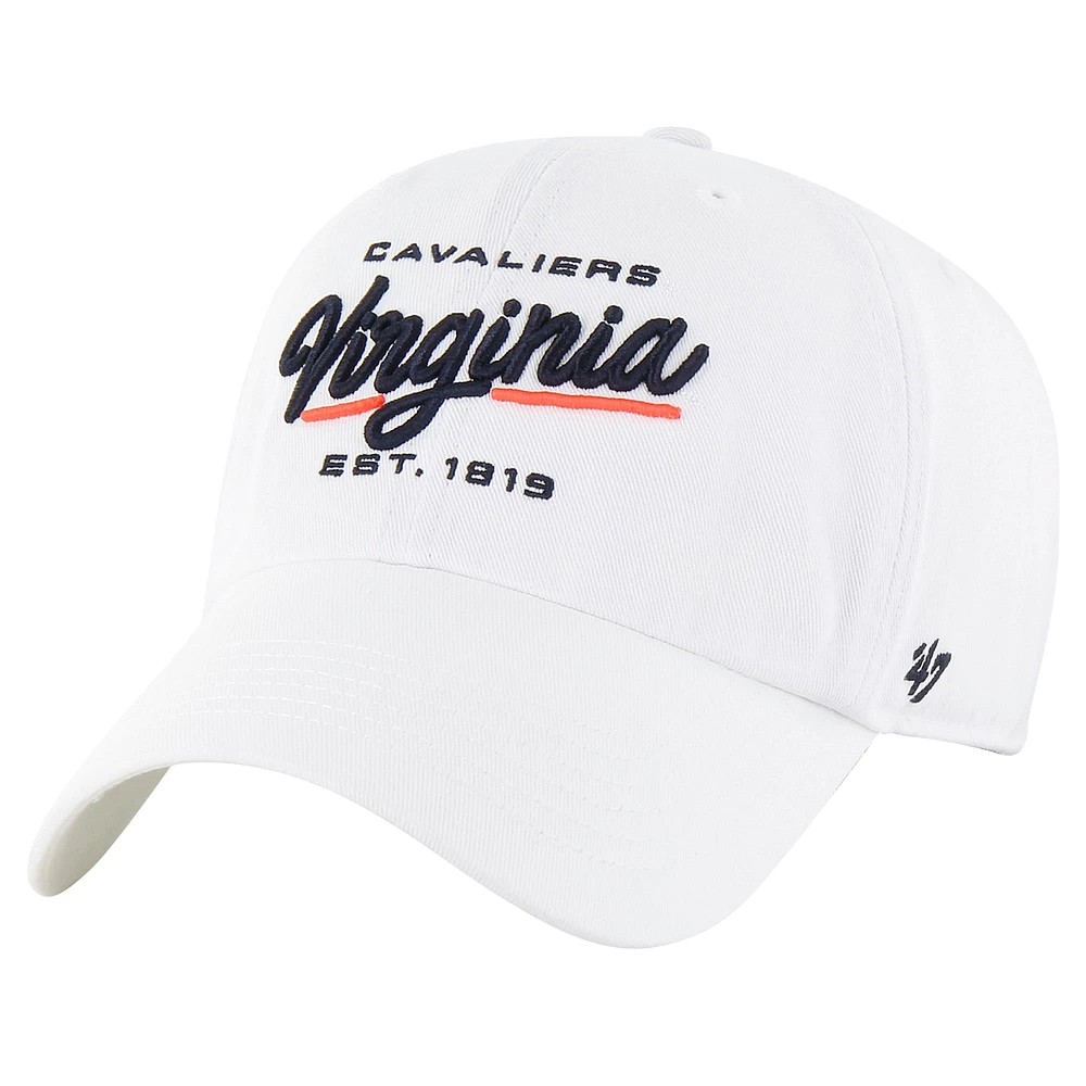 Casquette ajustable Sidney Clean Up '47 White Virginia Cavaliers pour femmes