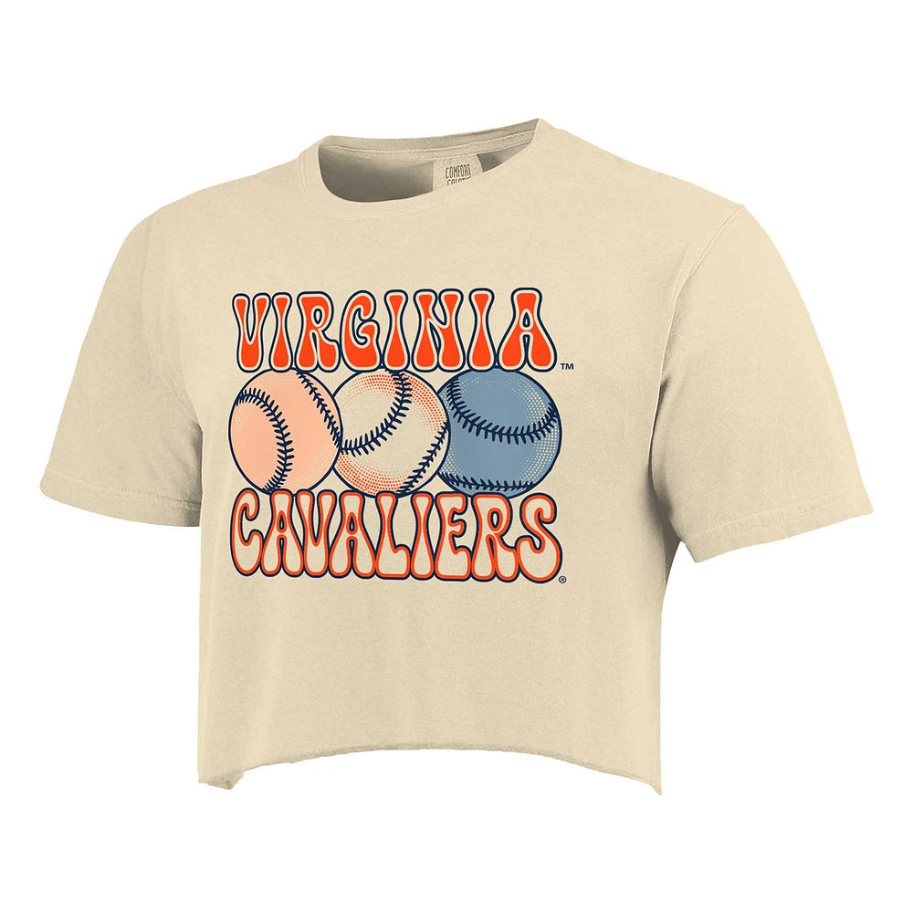 T-shirt court de baseball aux couleurs confortables des Virginia Cavaliers pour femmes