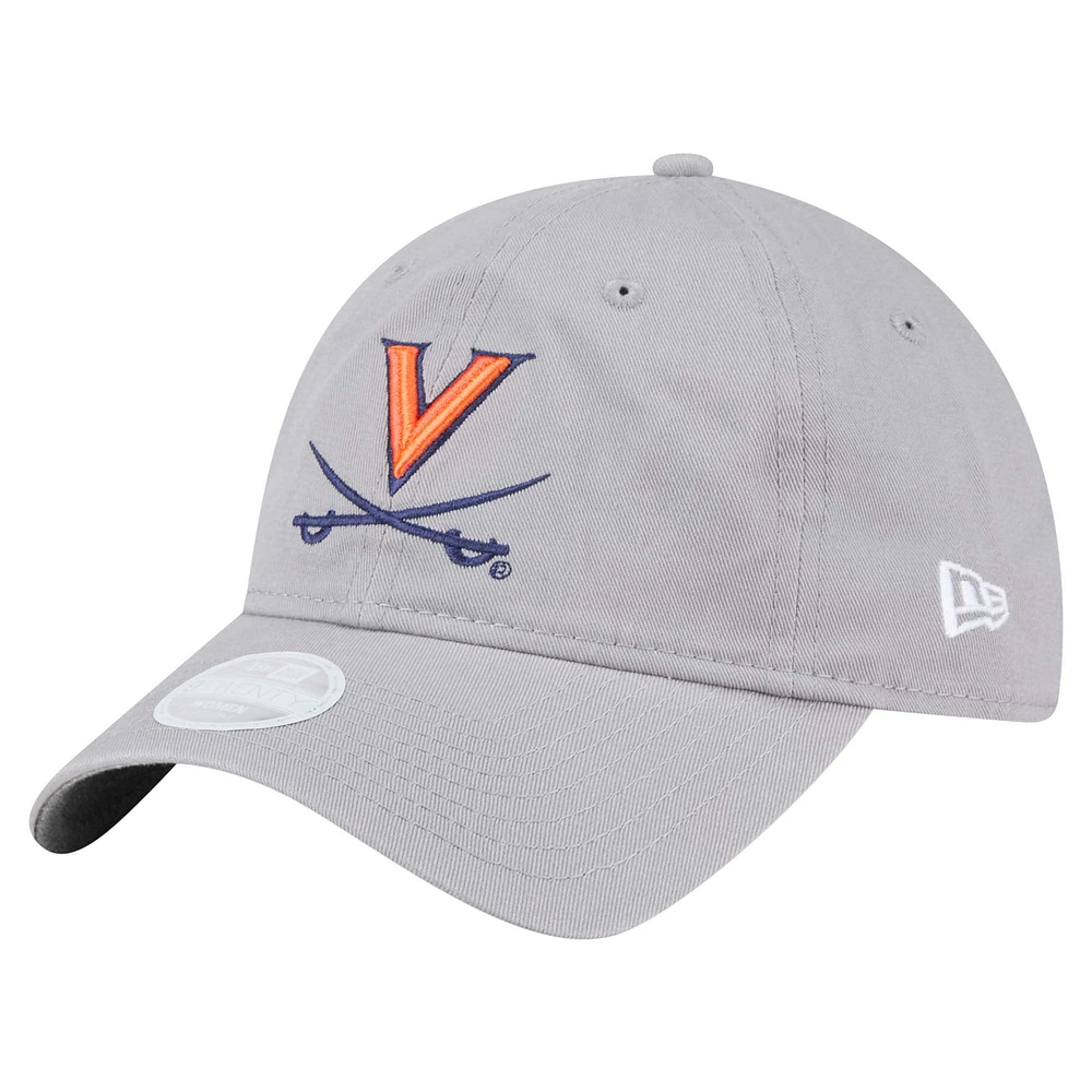 Casquette ajustable 9TWENTY pour femme avec logo des Virginia Cavaliers de New Era gris