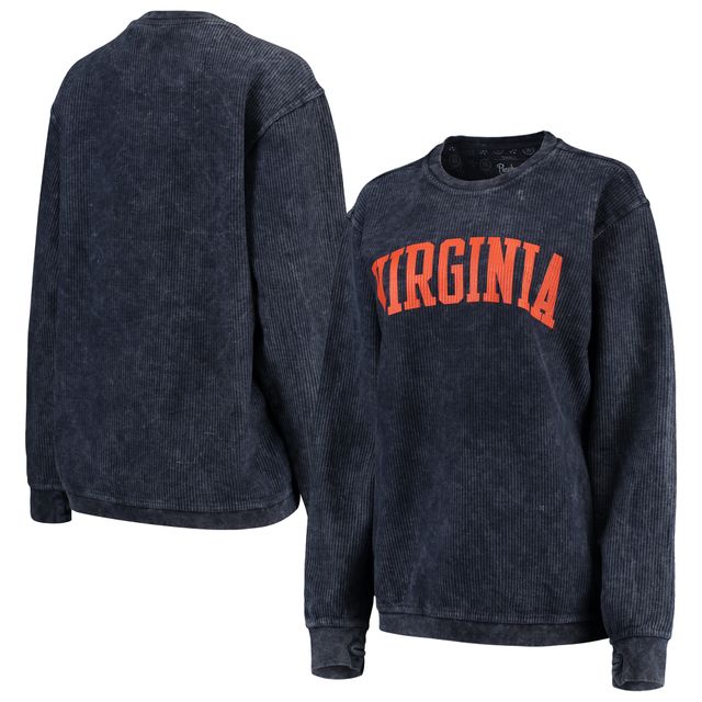 Sweat-shirt Pressbox Virginia Cavaliers Comfy Cord Vintage Wash Basic Arch pour femme, bleu marine