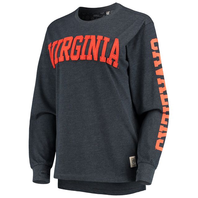 T-shirt à manches longues Pressbox Virginia Cavaliers Two-Hit Canyon pour femme, bleu marine