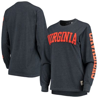 Women's Pressbox Navy Virginia Cavaliers Two-Hit Canyon Long Sleeve T-Shirt