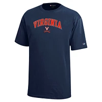 Youth Champion Navy Virginia Cavaliers Arch Over Logo T-Shirt