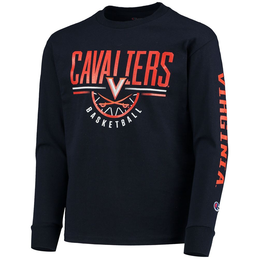 Youth Champion Navy Virginia Cavaliers Basketball Long Sleeve T-Shirt