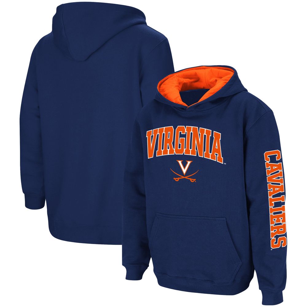 Youth Colosseum Navy Virginia Cavaliers 2-Hit Pullover Hoodie