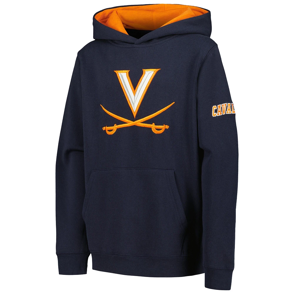 Sweat à capuche bleu marine avec grand logo des Virginia Cavaliers pour jeunes