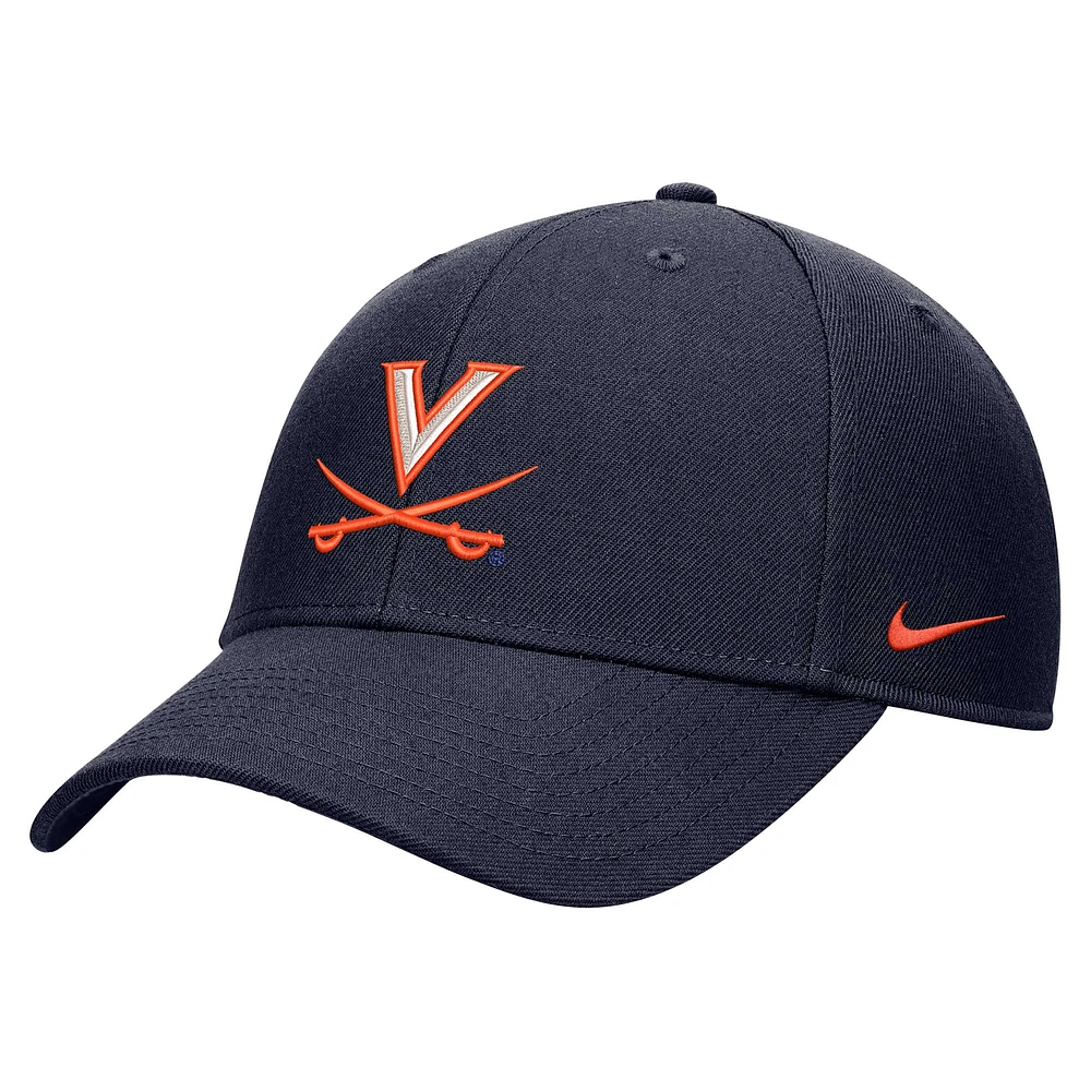 Casquette réglable Nike Navy Virginia Cavaliers 2024 Sideline Club pour jeune