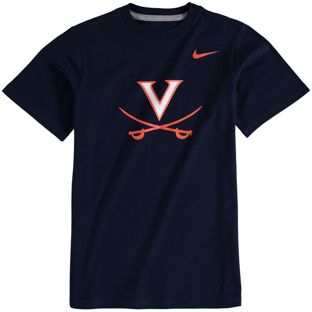 Youth Nike Navy Virginia Cavaliers Cotton Logo T-Shirt
