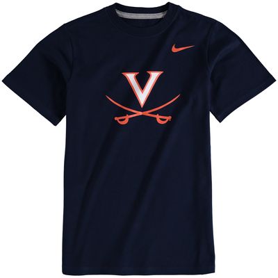 Youth Nike Navy Virginia Cavaliers Cotton Logo T-Shirt