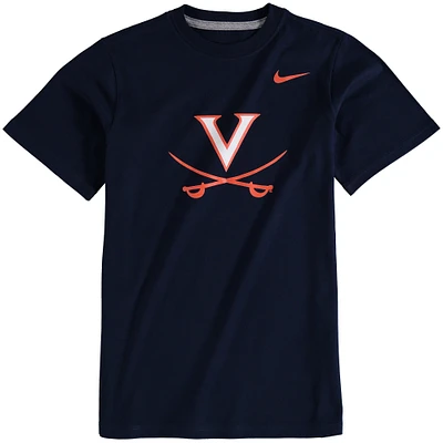 Youth Nike Navy Virginia Cavaliers Cotton Logo T-Shirt
