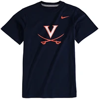 Youth Nike Navy Virginia Cavaliers Cotton Logo T-Shirt