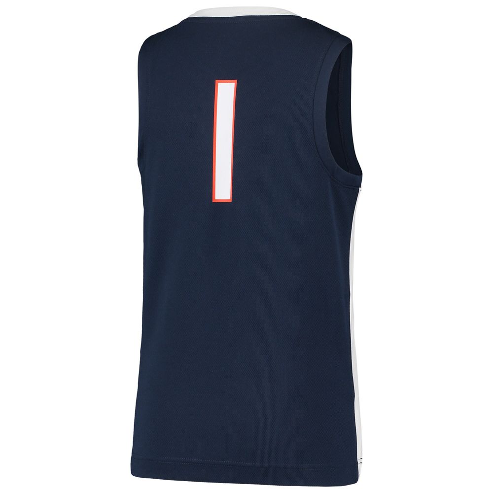 Youth Nike #1 Navy Virginia Cavaliers Team Replica Basketball Jersey