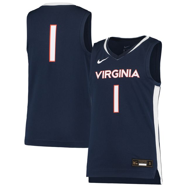 Maillot de basket-ball réplique l'équipe Nike #1 des Virginia Cavaliers la marine pour jeunes