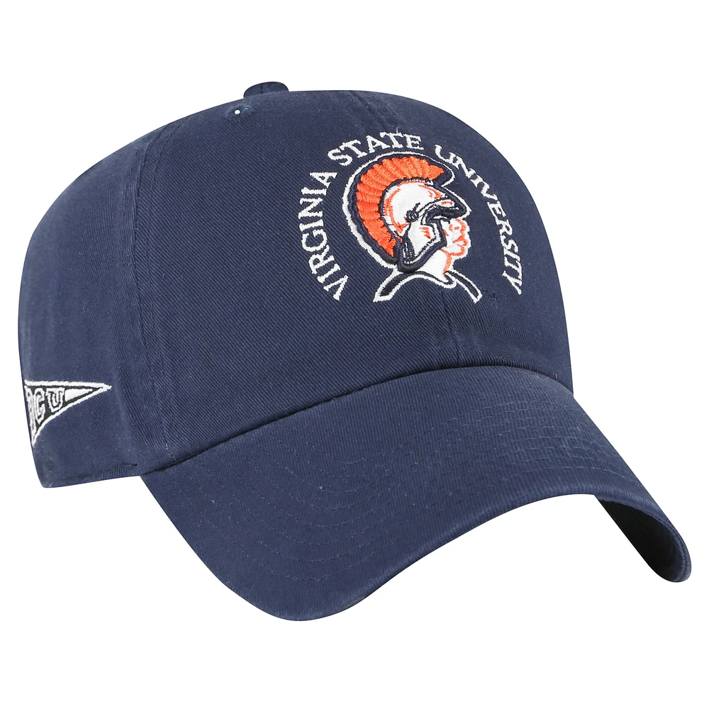 Men's '47 Navy Virginia State Trojans Side & Back Clean Up Adjustable Hat