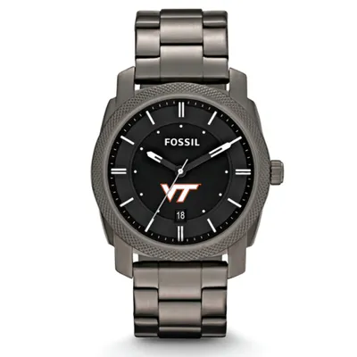 Virginia Tech Hokies Fossil Machine Smoke Stainless Steel Watch