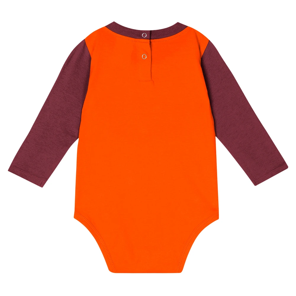 Ensemble body à manches longues et pantalon Double Up pour bébé Virginia Tech Hokies Maroon