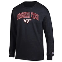 Men's Champion  Black Virginia Tech Hokies Arch Over Logo Long Sleeve T-Shirt
