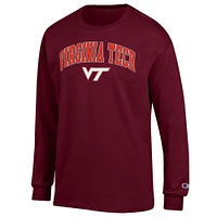 Men's Champion  Maroon Virginia Tech Hokies Arch Over Logo Long Sleeve T-Shirt