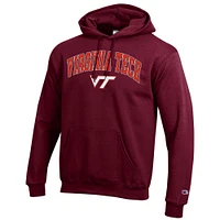 Men's Champion  Maroon Virginia Tech Hokies Arched Logo Fleece Pullover Hoodie