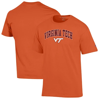 Men's Champion  Orange Virginia Tech Hokies Arched Logo T-Shirt