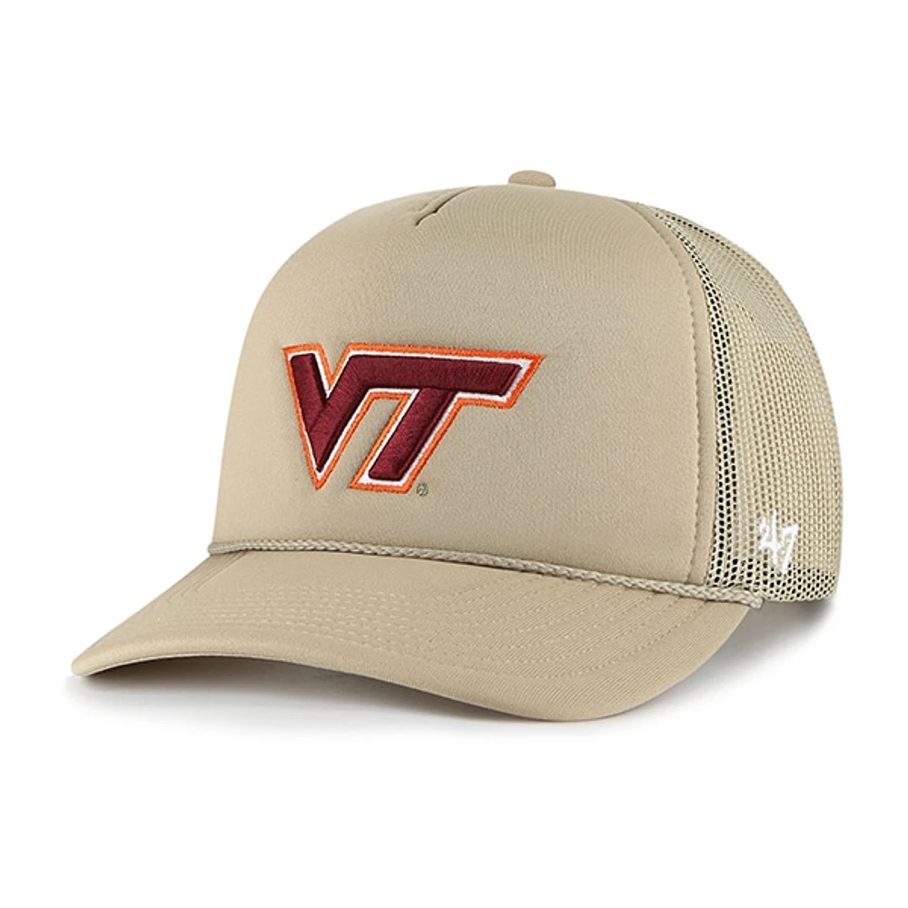 '47 Kaki Virginia Tech Hokies Foam Front Mesh Trucker Snapback Hat