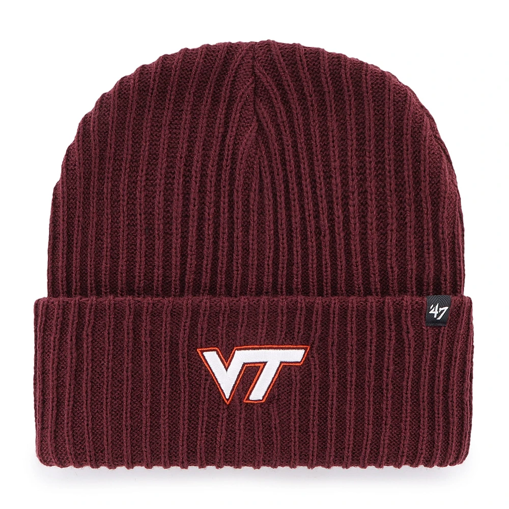 Bonnet en tricot à revers Virginia Tech Hokies Harbor '47 marron pour homme