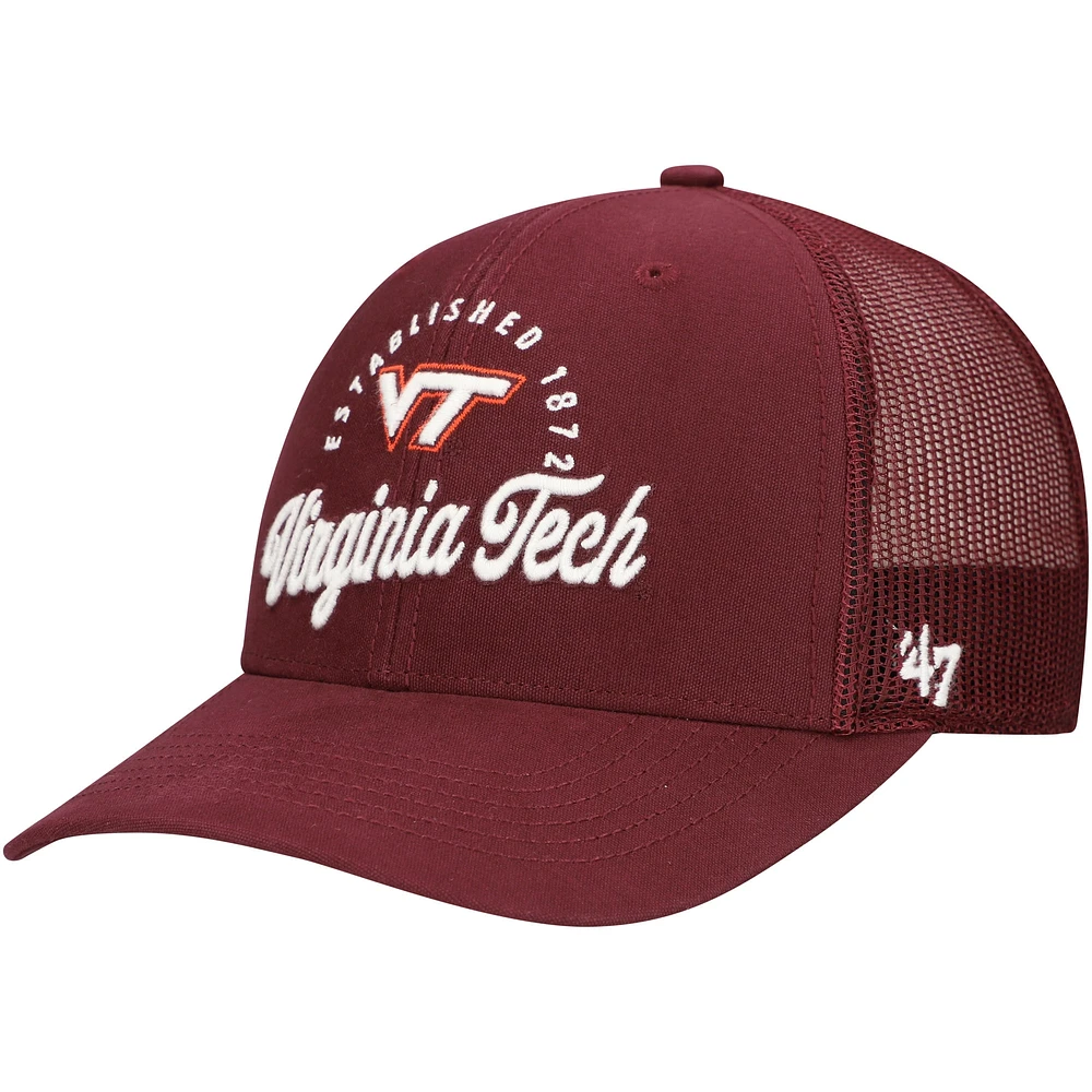 Casquette ajustable Pitstop Trucker '47 Bordeaux Virginia Tech Hokies pour homme