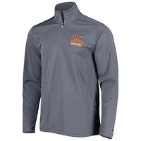 Champion Gris Virginia Tech Hokies Veste texturée à quart de zip pour homme