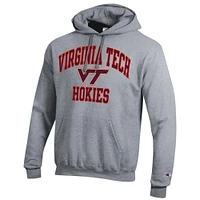 Men's Champion Heather Gray Virginia Tech Hokies High Motor Pullover Hoodie