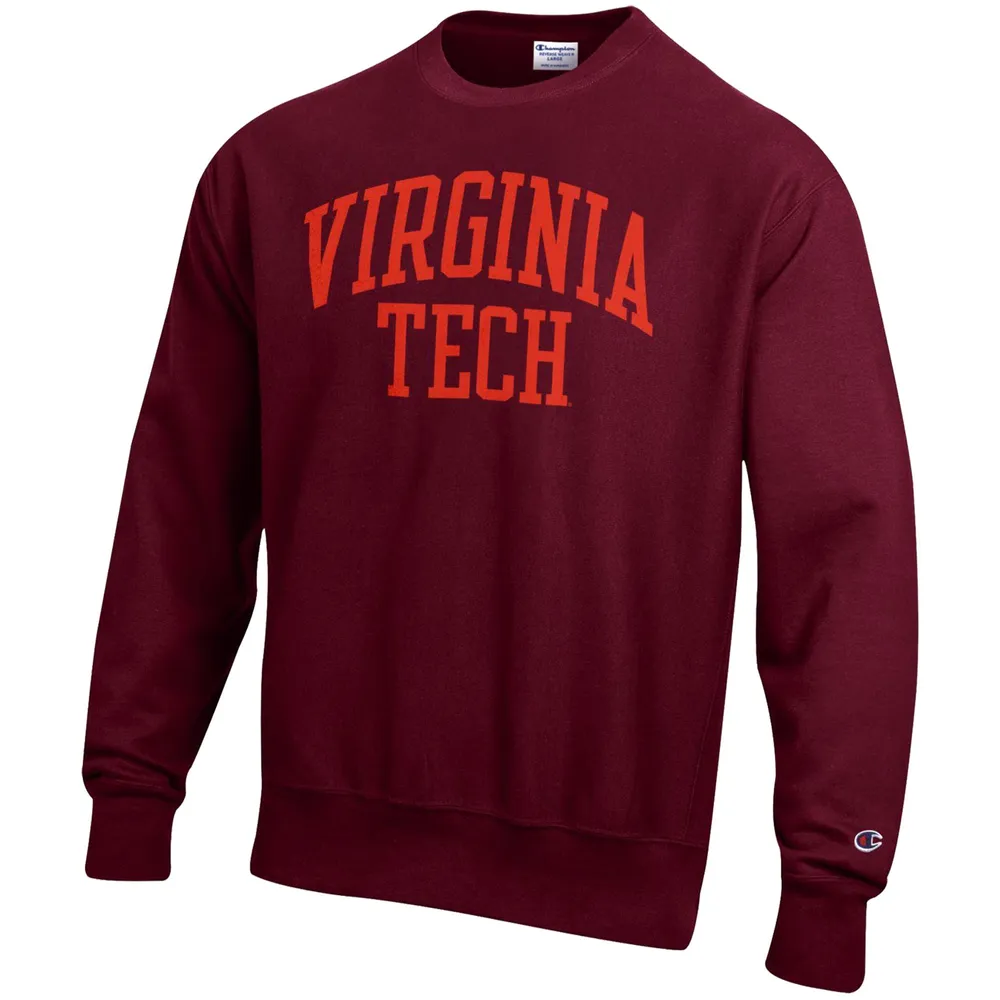 Men's Champion Maroon Virginia Tech Hokies Arch Reverse Weave Pullover Sweatshirt