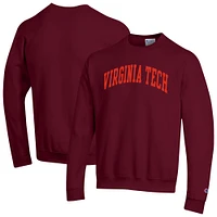 Men's Champion  Maroon Virginia Tech Hokies Basic Arch Fleece Pullover Sweatshirt