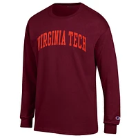 Men's Champion  Maroon Virginia Tech Hokies Basic Arch Long Sleeve T-Shirt