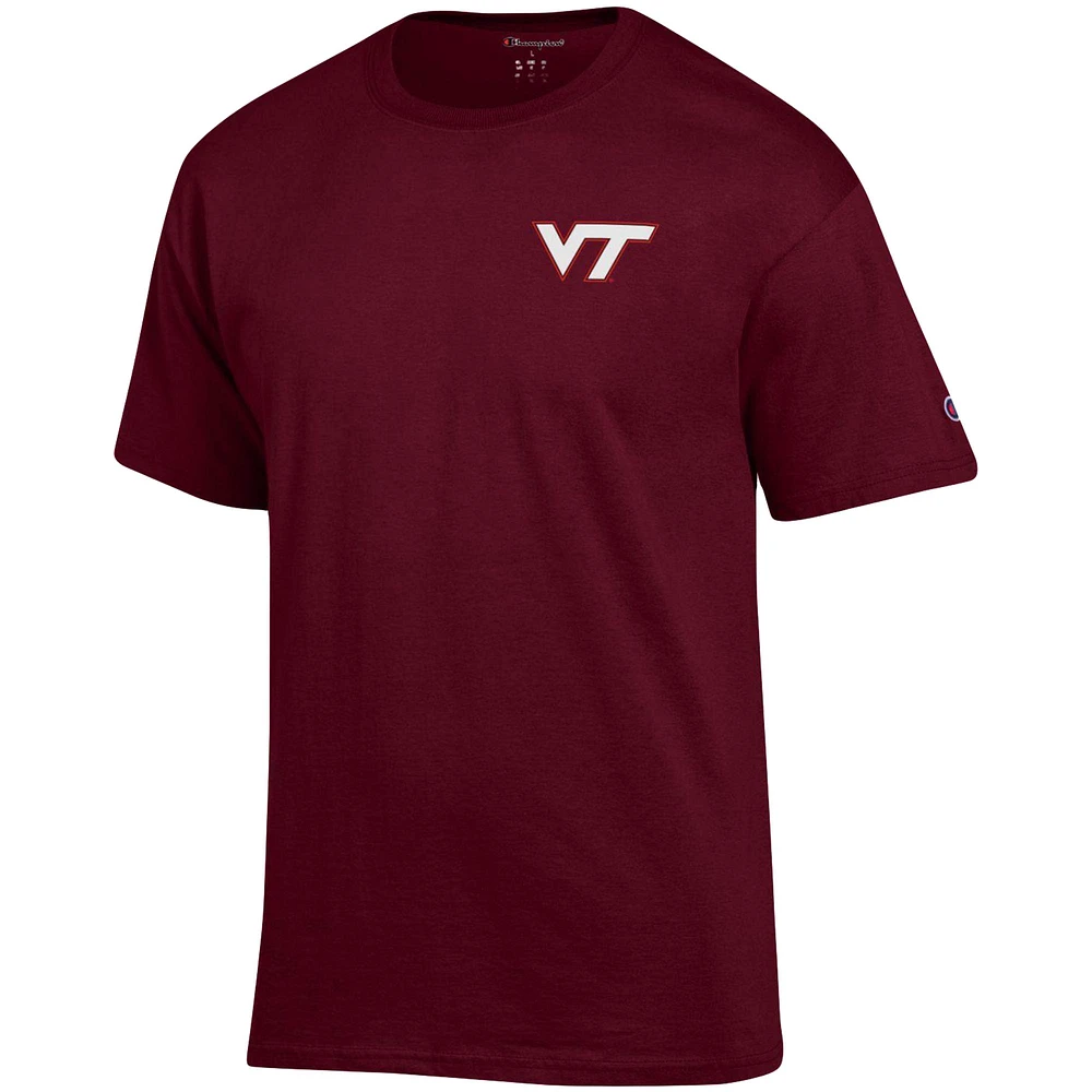 Men's Champion Maroon Virginia Tech Hokies Stack 2-Hit T-Shirt