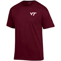 Men's Champion Maroon Virginia Tech Hokies Stack 2-Hit T-Shirt