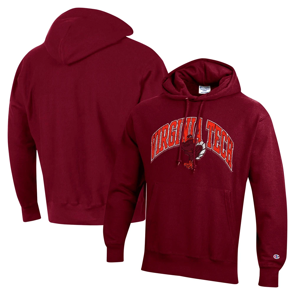 Men's Champion Maroon Virginia Tech Hokies Vault Late Night Reverse Weave Pullover Hoodie