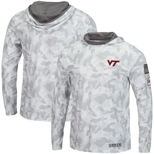 Colosseum Arctic Camo Virginia Tech Hokies OHT Military Appreciation Sweat à capuche manches longues pour homme