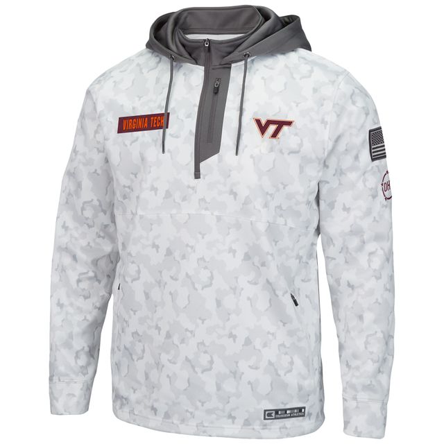 Colosseum Arctic Camo Virginia Tech Hokies OHT Military Appreciation Quarter-Zip Hoodie