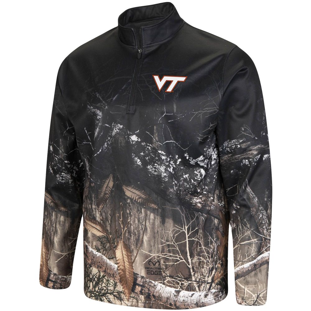 Men's Colosseum Black/Realtree Camo Virginia Tech Hokies Creek Quarter-Zip Jacket