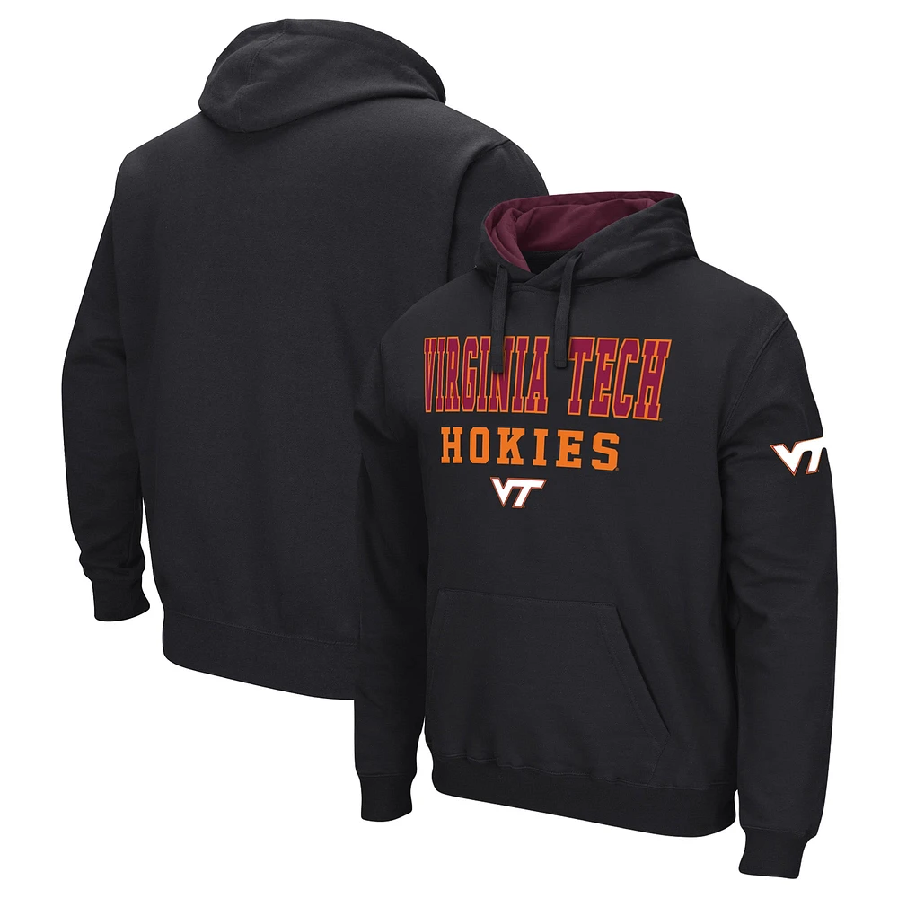 Men's Colosseum Black Virginia Tech Hokies Sunrise Pullover Hoodie