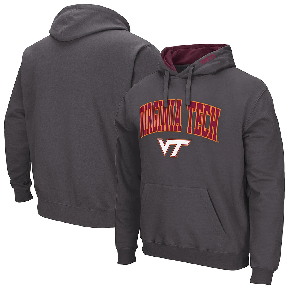 Men's Colosseum Charcoal Virginia Tech Hokies Arch & Logo 3.0 Pullover Hoodie