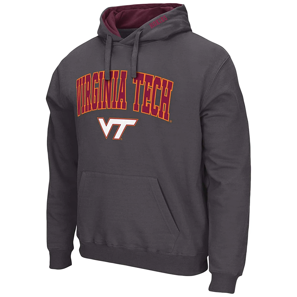 Men's Colosseum Charcoal Virginia Tech Hokies Arch & Logo 3.0 Pullover Hoodie