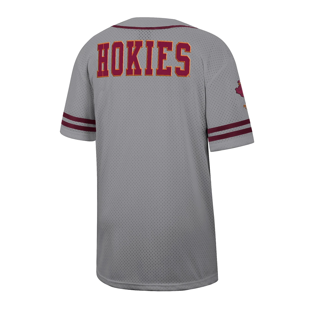 Men's Colosseum Gray Virginia Tech Hokies Free Spirited Baseball Jersey