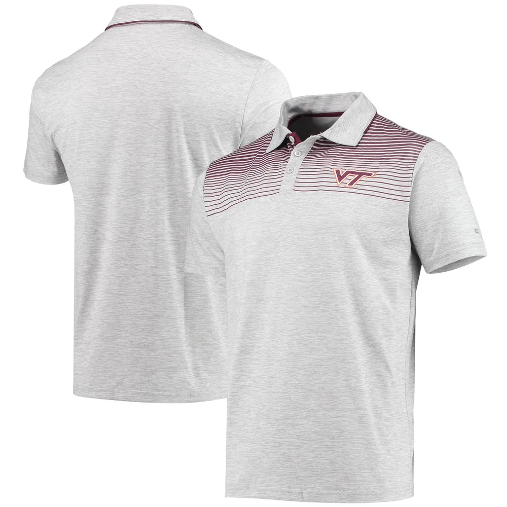 Polo pour hommes Colosseum gris Virginia Tech Hokies Needles