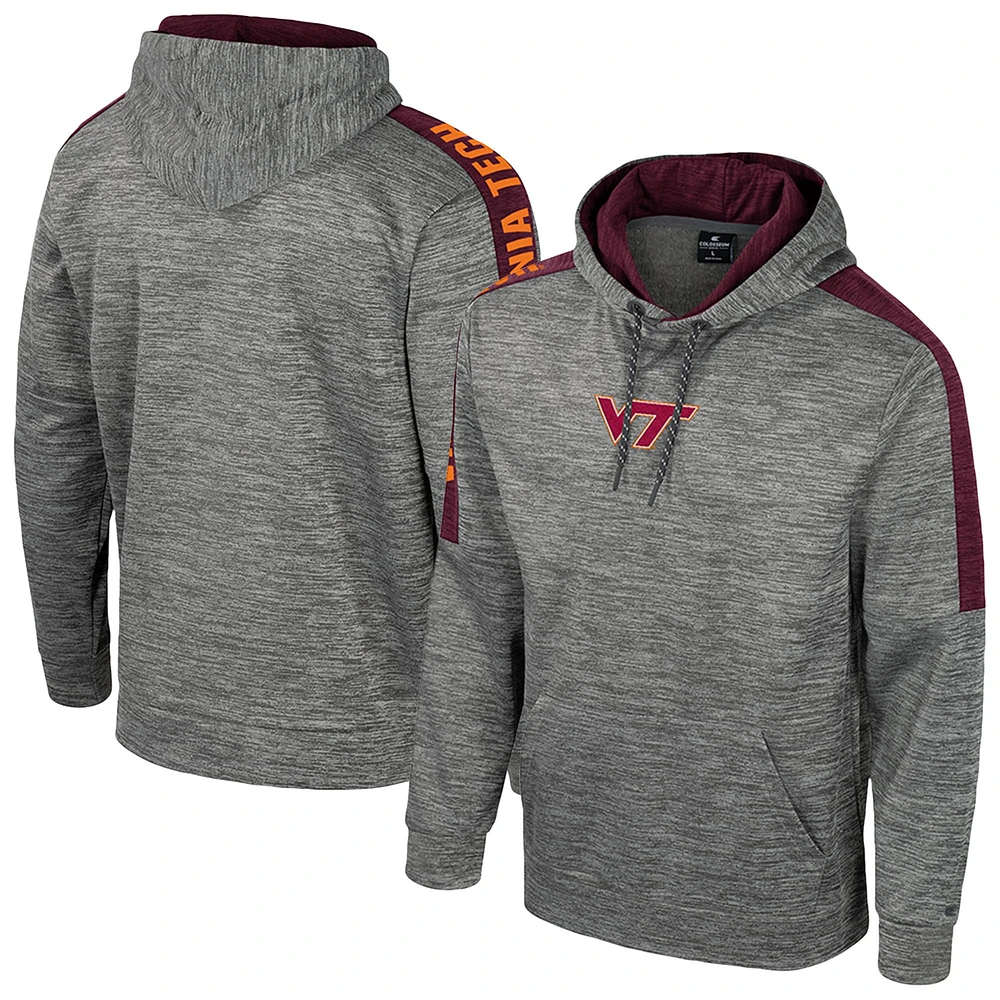 Sweat à capuche Dozer pour homme Colosseum Heather Grey Virginia Tech Hokies