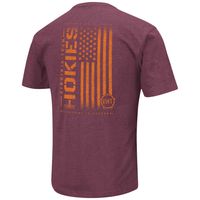 Men's Colosseum Heather Maroon Virginia Tech Hokies OHT Military Appreciation Flag 2.0 T-Shirt