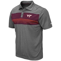 Men's Colosseum Heathered Charcoal Virginia Tech Hokies Smithers Polo